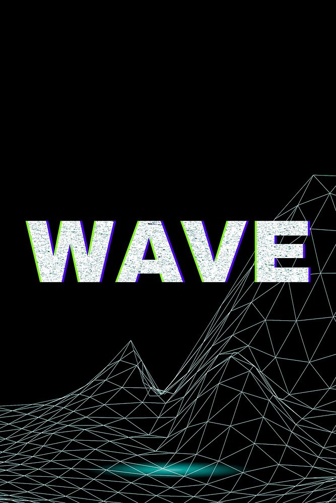 Wave neon grid room word typography