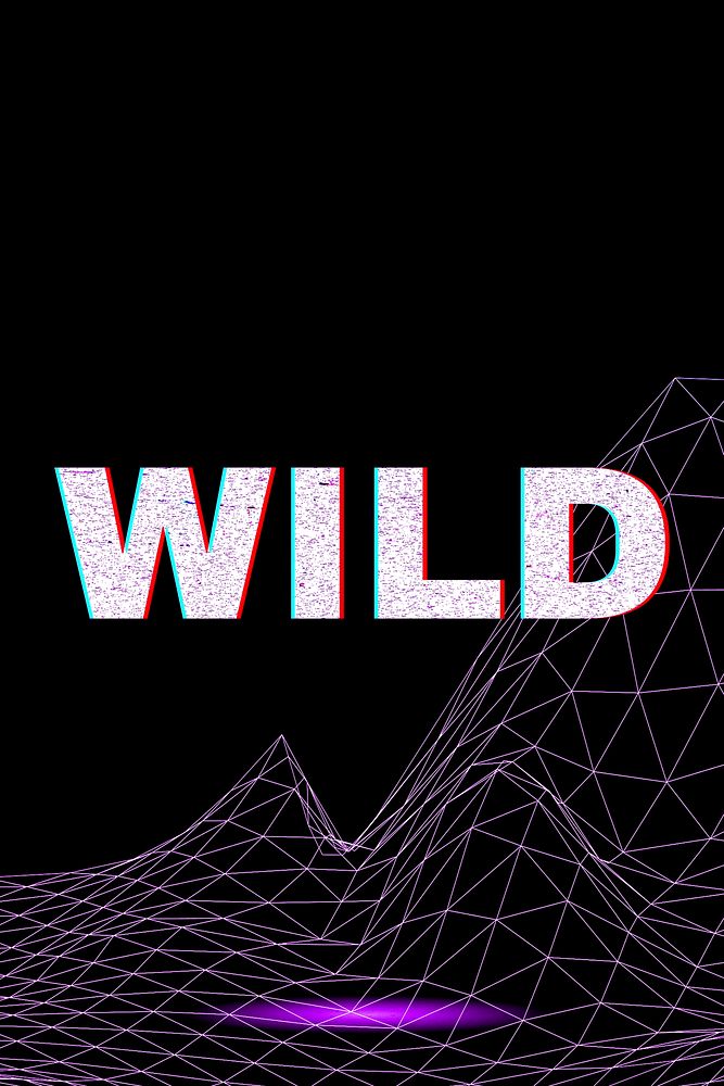 Futuristic neon wild space grid typography