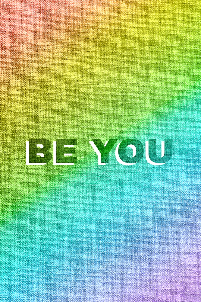 Rainbow be you word gay pride font lettering textured font