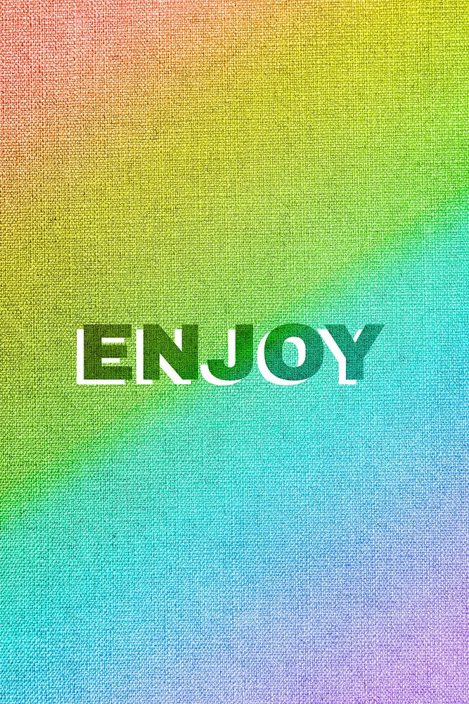 Rainbow enjoy word gay pride font lettering textured font