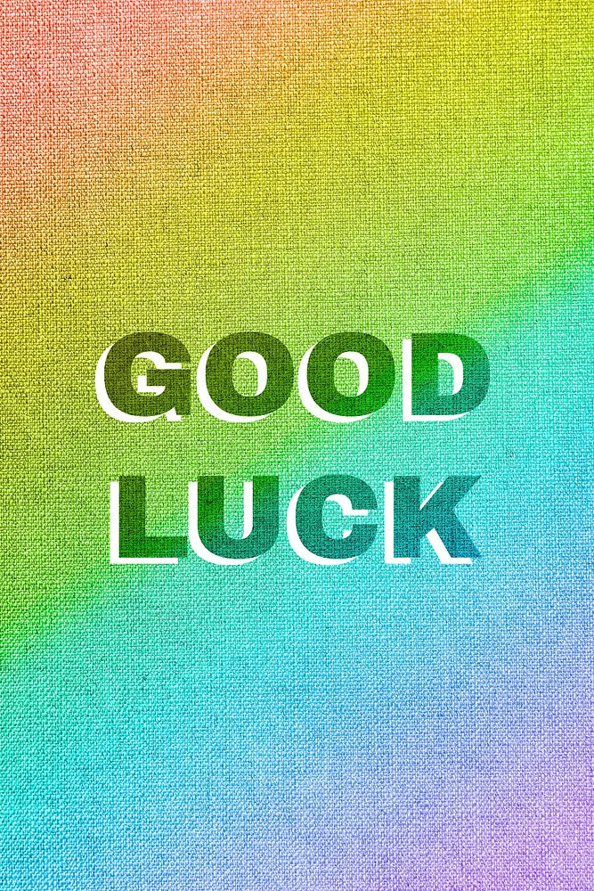 Rainbow good luck word gay pride font lettering textured font