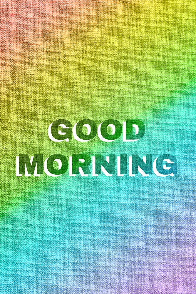 Rainbow good morning word gay pride font lettering textured font