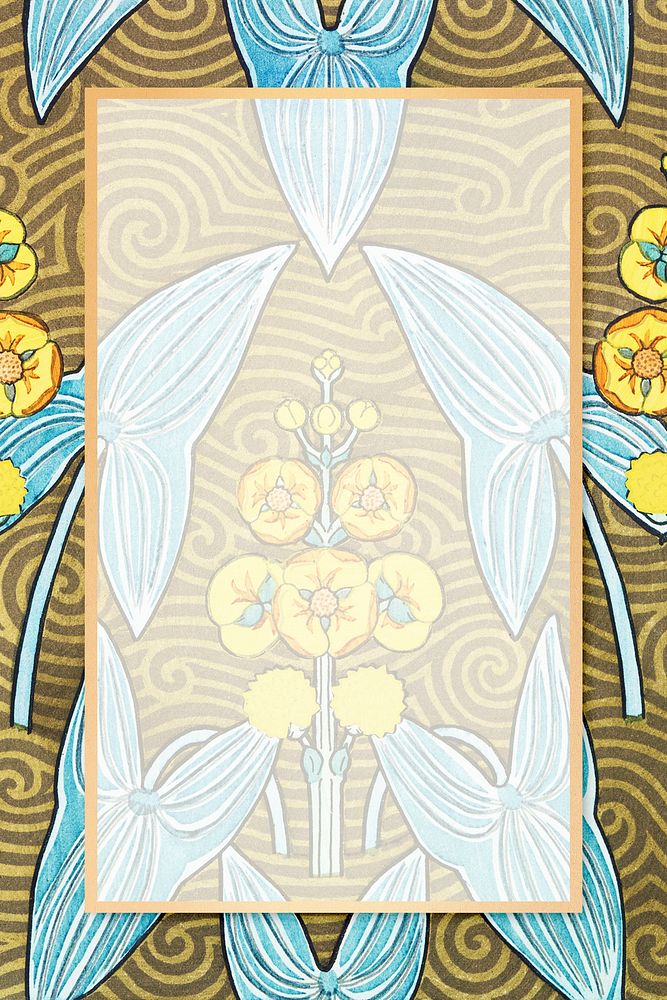Vintage floral patterned frame vector 