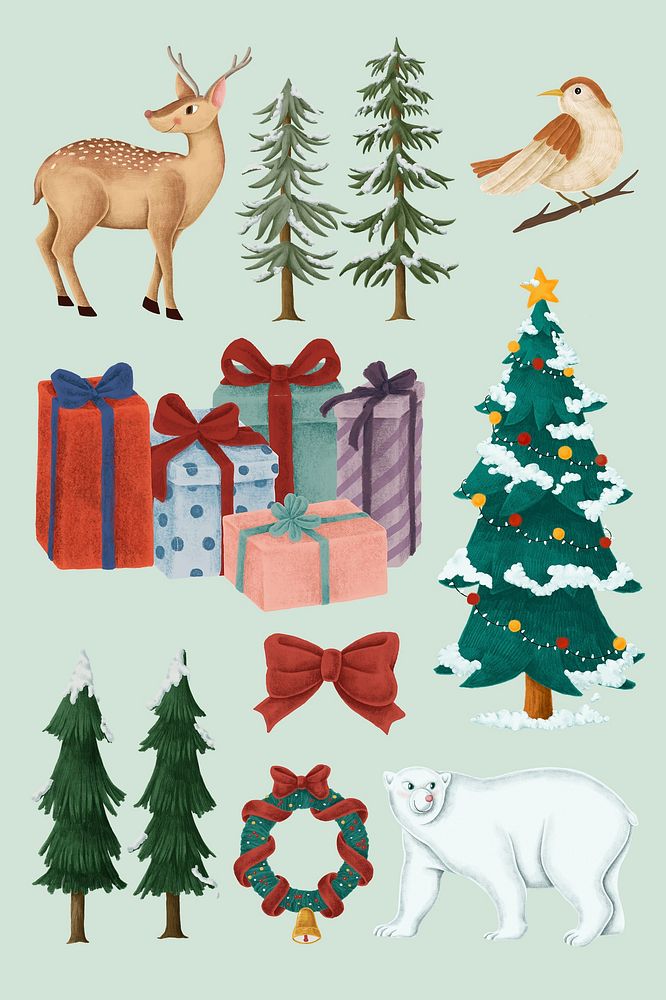 Christmas vibe ornament psd drawing collection