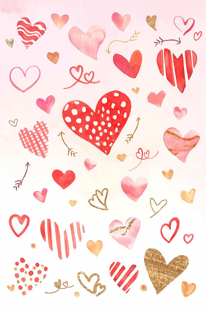Valentine's day heart mobile background vector collection