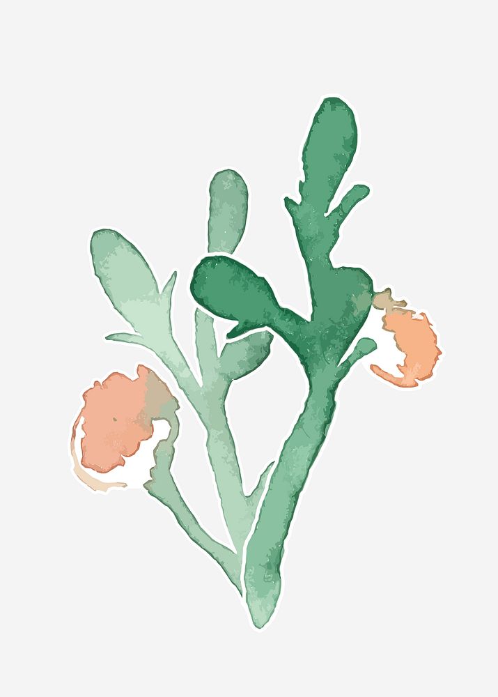 Beautiful flower plant vector watercolor illustration