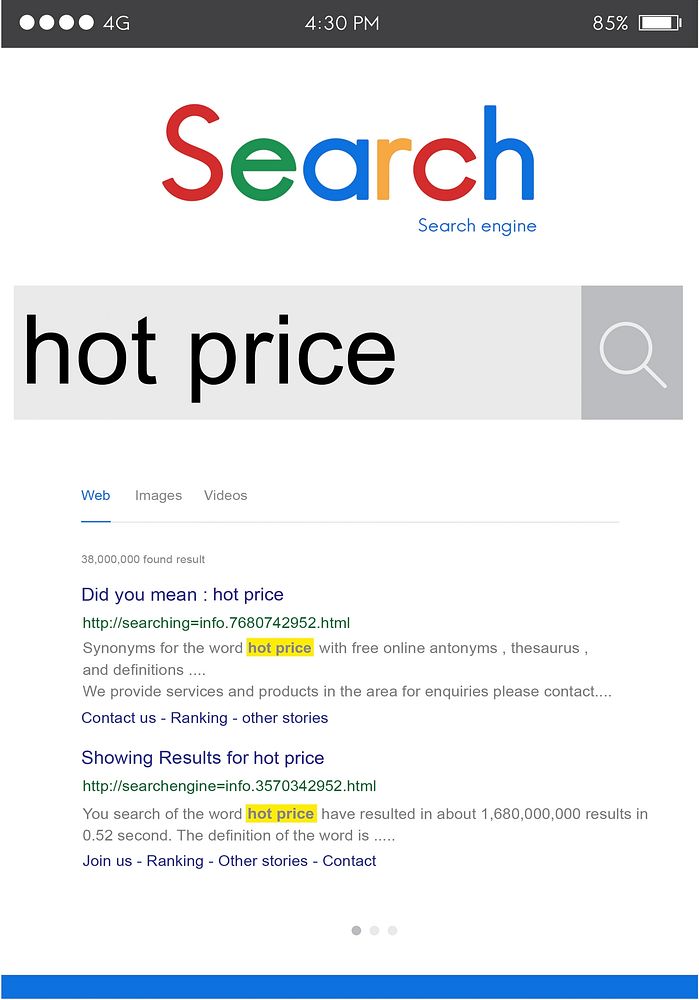 Global Search Website Browser Hot Price Concept