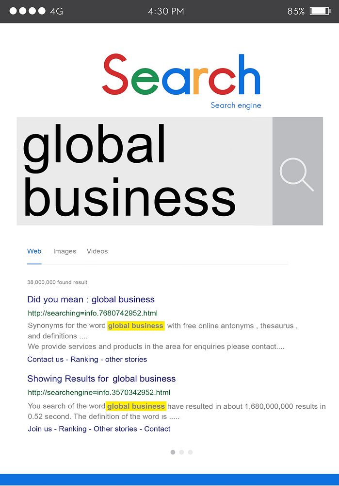 Global Search Website Browser Optimization Concept