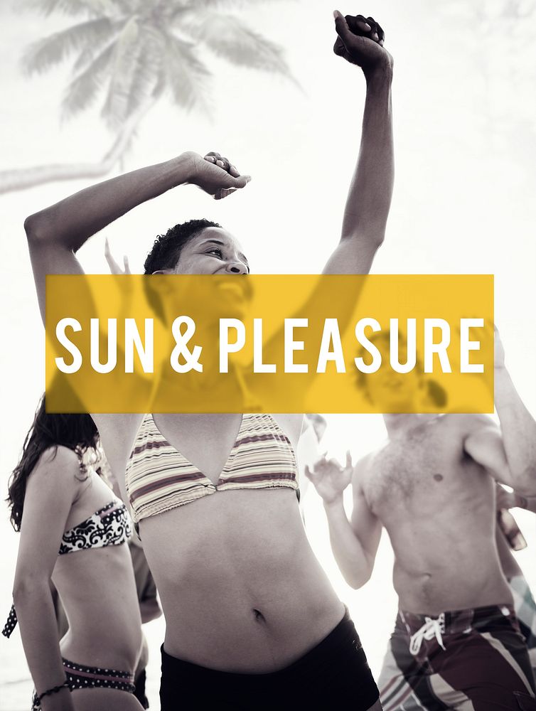 Sun and Pleasure Summer Friendship Beach Vacation Concept