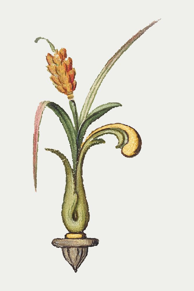 Vector Victorian flower tassel decorative
