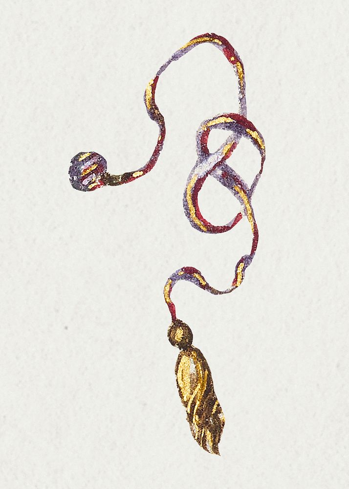 Heraldic ribbon with gold tassel medieval ornament