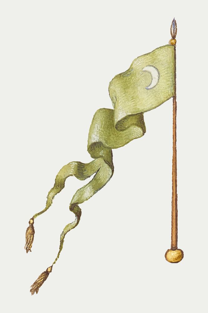 Heraldic green flag medieval vector