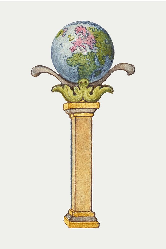 Earth globe on a pillar illustration vector