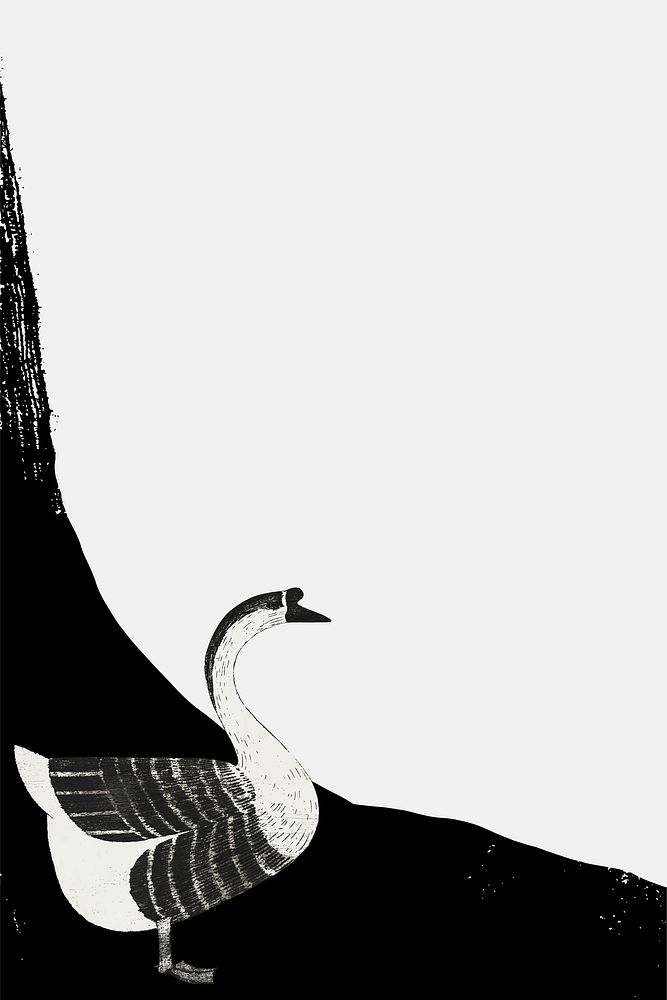 Vintage goose animal art print background vector, remix from artworks by Samuel Jessurun de Mesquita