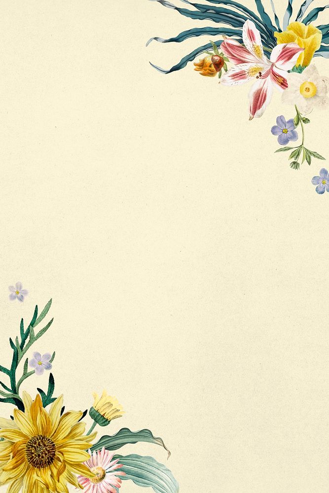 Psd watercolor floral vintage border