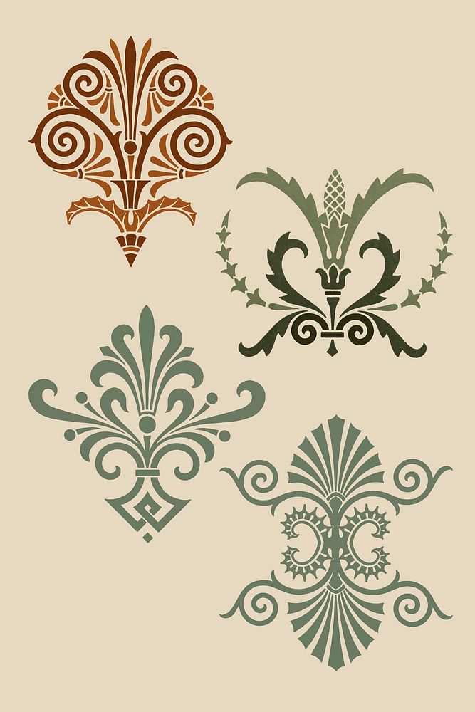 Greek ornamental element vector set