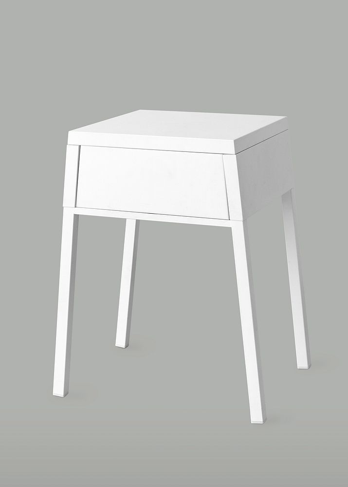 White bedside table mockup design element