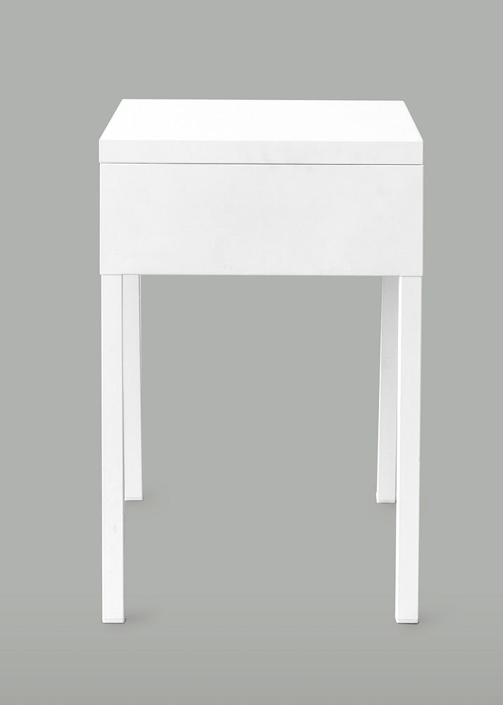 White bedside table mockup design element