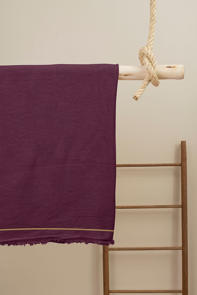 Towel, cloth mockup, purple fabric