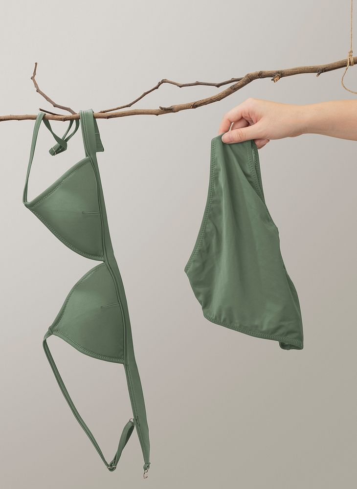 Olive green bikini, women's swimwear