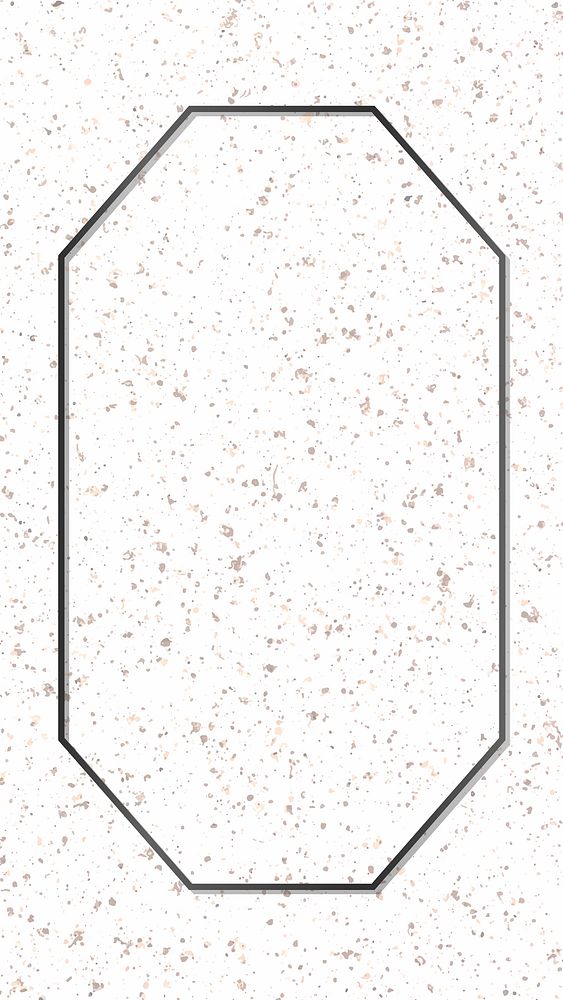 Black octagon frame on white marble background vector