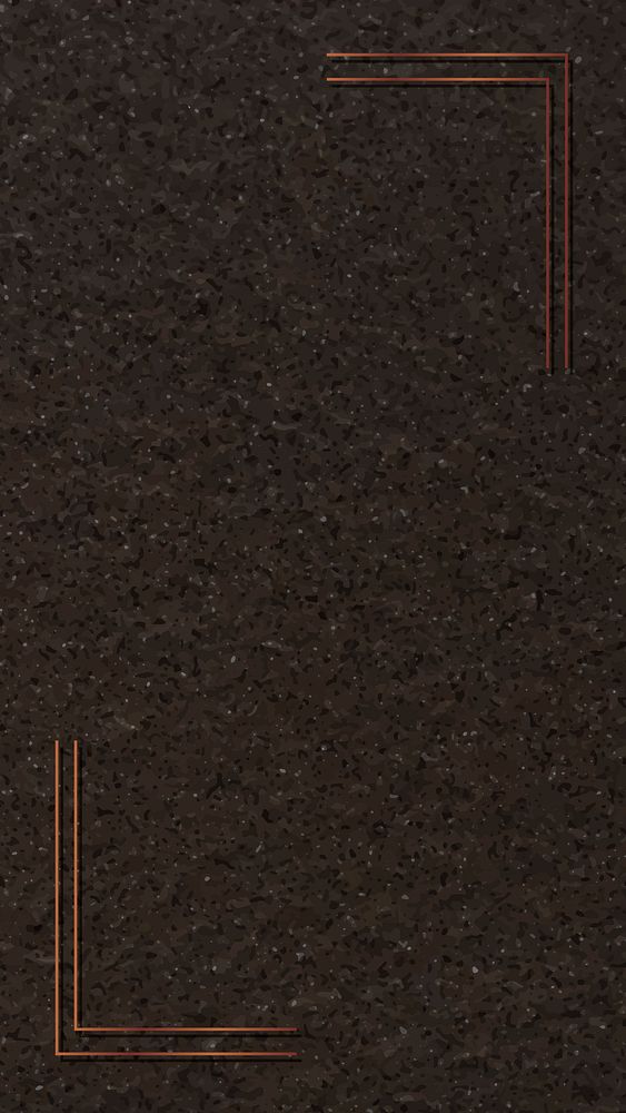 Copper frame on dark brown mobile phone wallpaper vector