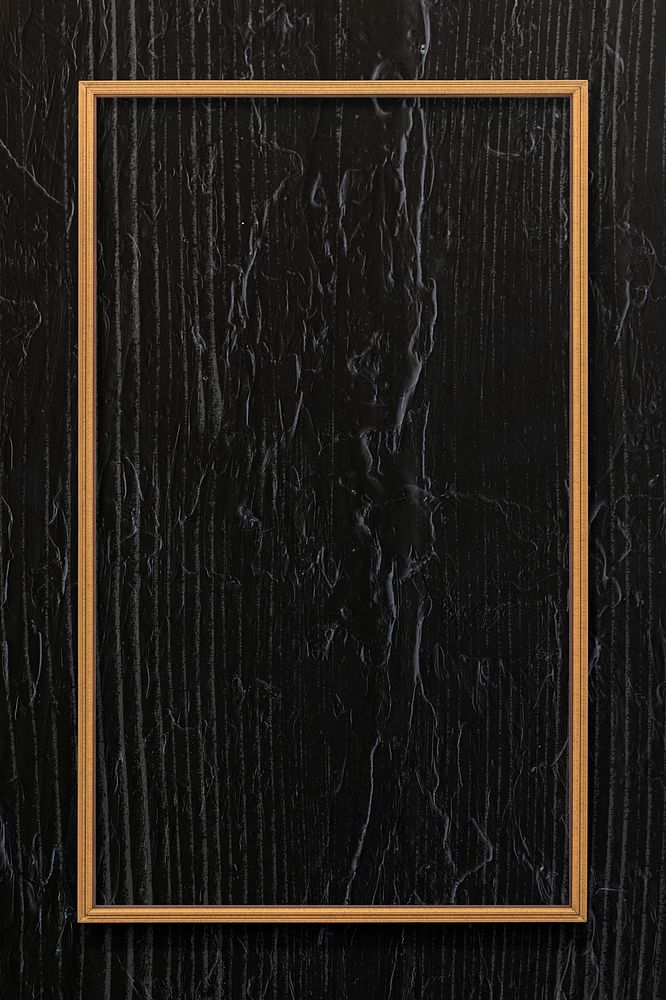 Rectangle frame on black wooden texture background
