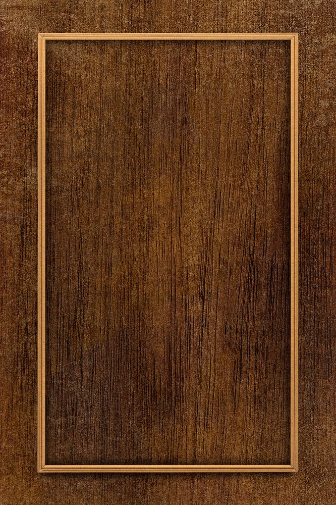 Rectangle frame on walnut wooden texture background