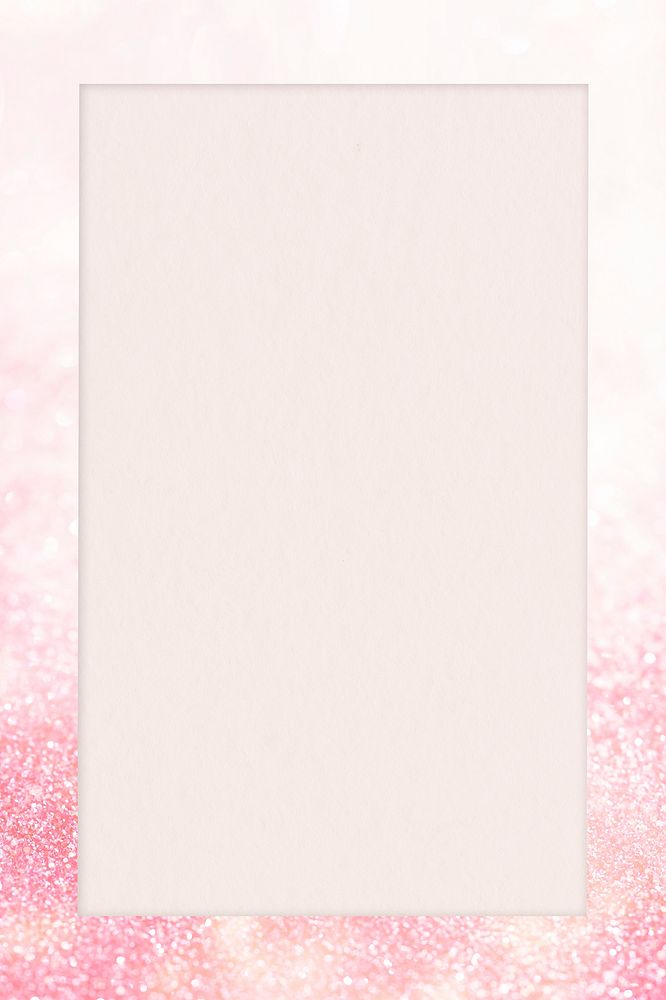Rectangular frame on glittery pink background mockup