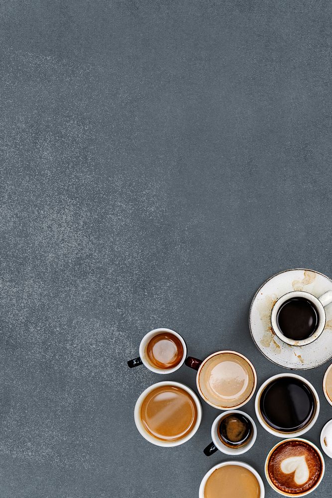 Coffee mugs blue textured wallpaper | Free Photo - rawpixel
