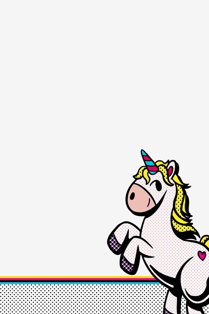 Colorful unicorn copy space design resource