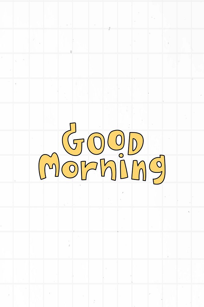 Yellow good morning word on grid background vector