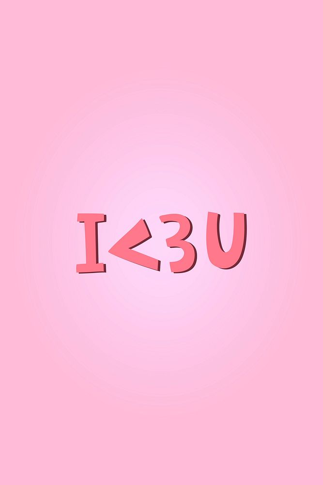 Pink I love you typography vector