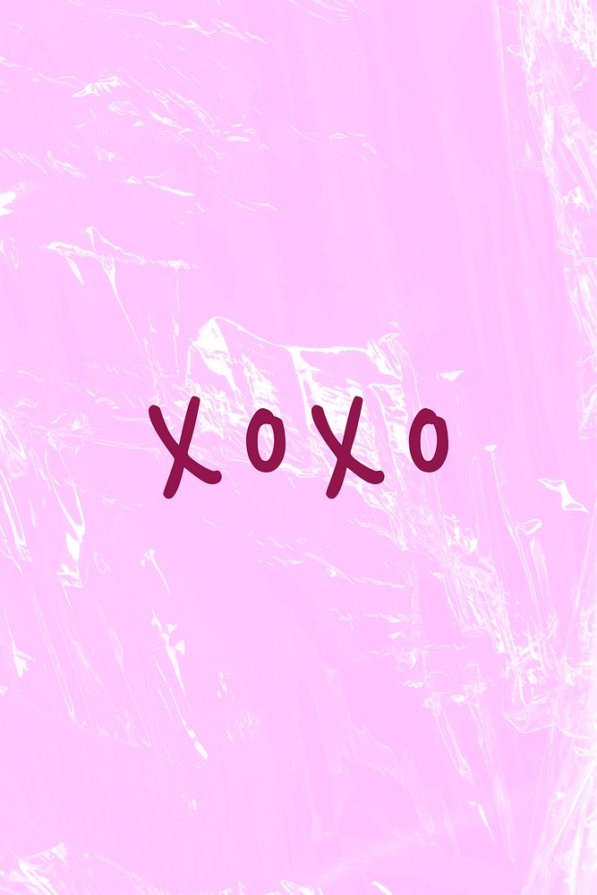 Xoxo typography on pink background vector