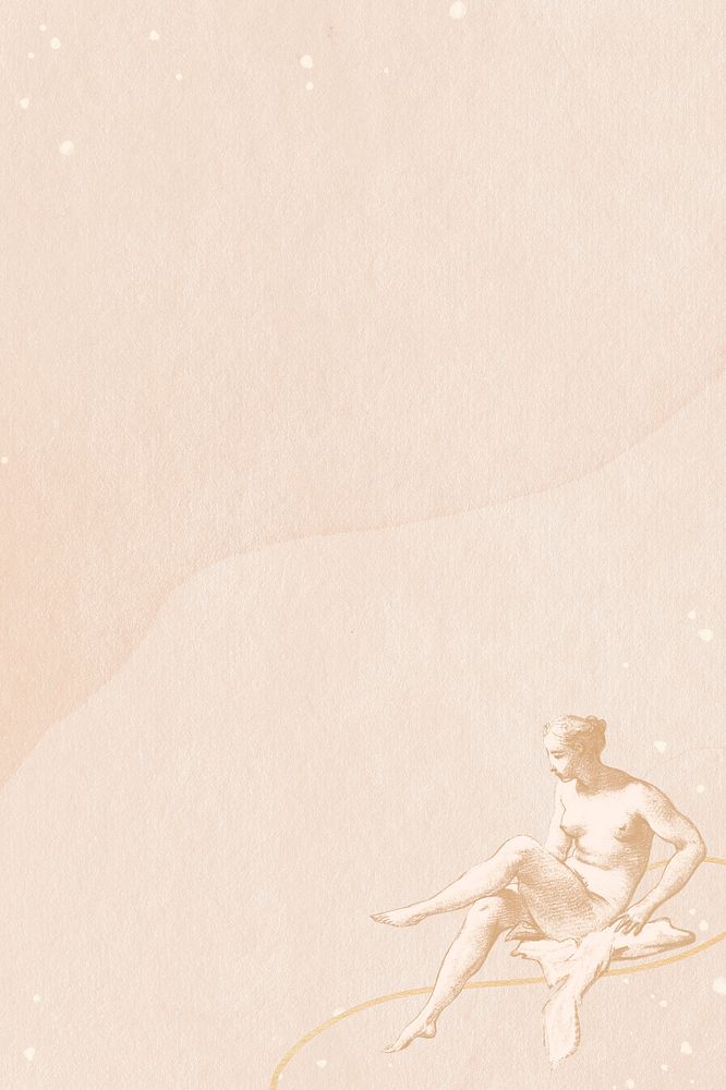 Sitting nude woman drawing background