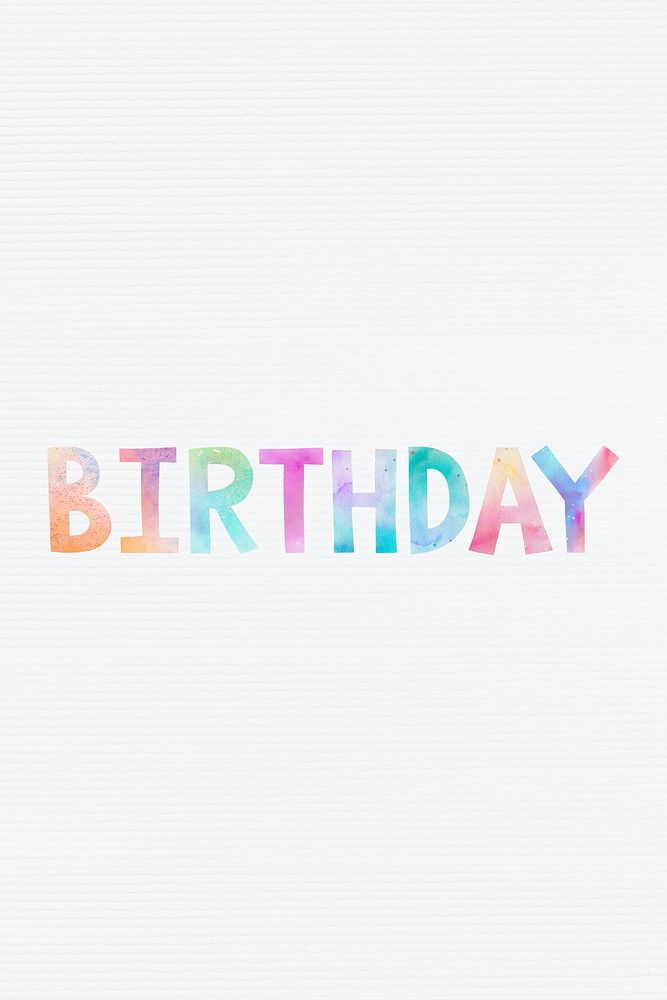 Colorful happy birthday word design