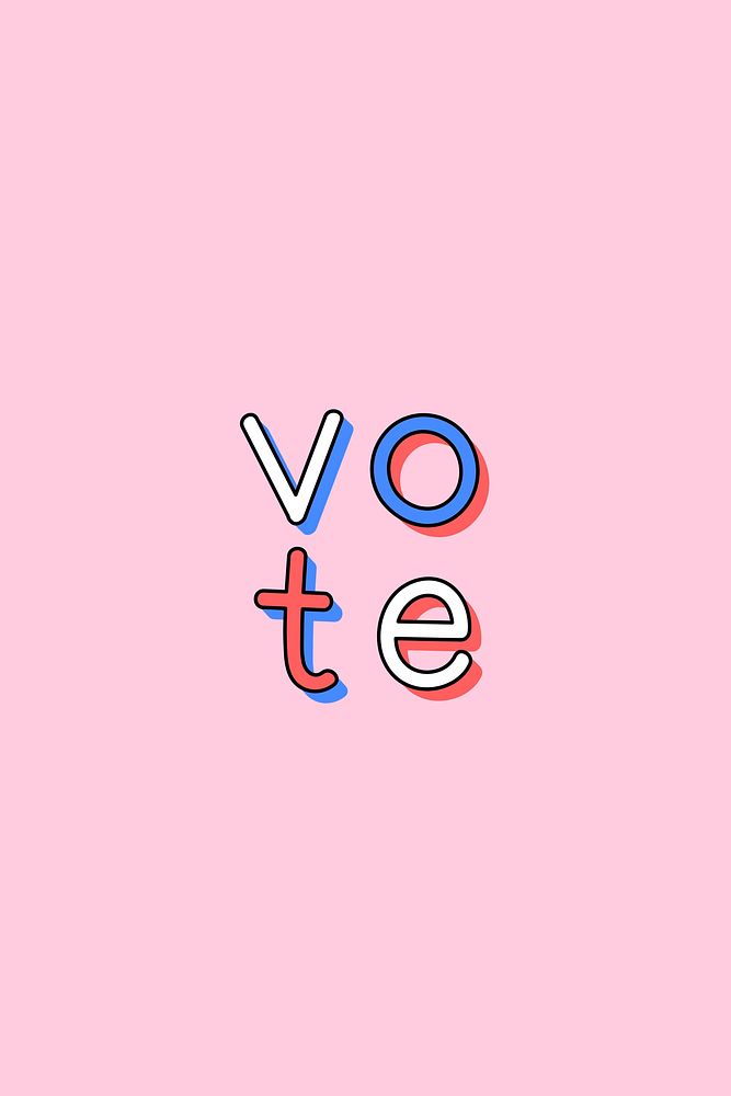 Doodle vote message cute psd typography
