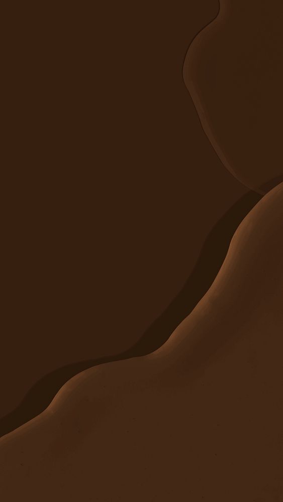 Abstract dark brown acrylic paint phone wallpaper background