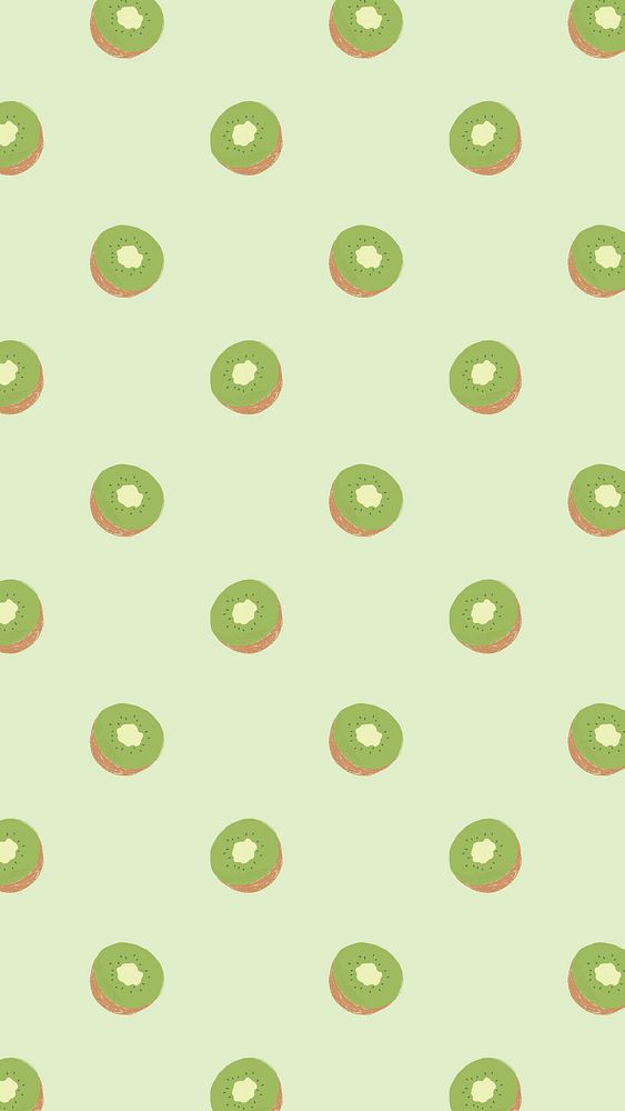 Psd hand drawn kiwi pattern background