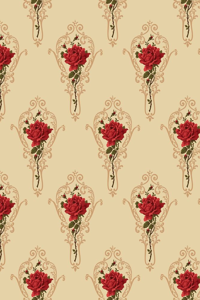 Rose ornamental floral pattern vintage background