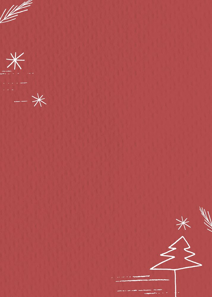 Minimal Christmas tree red greeting card with design space