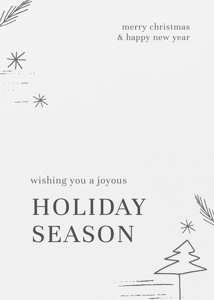 Minimal Christmas season's greetings festive card