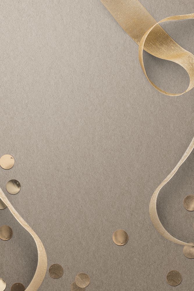 Christmas gold ribbon social media banner background with design space