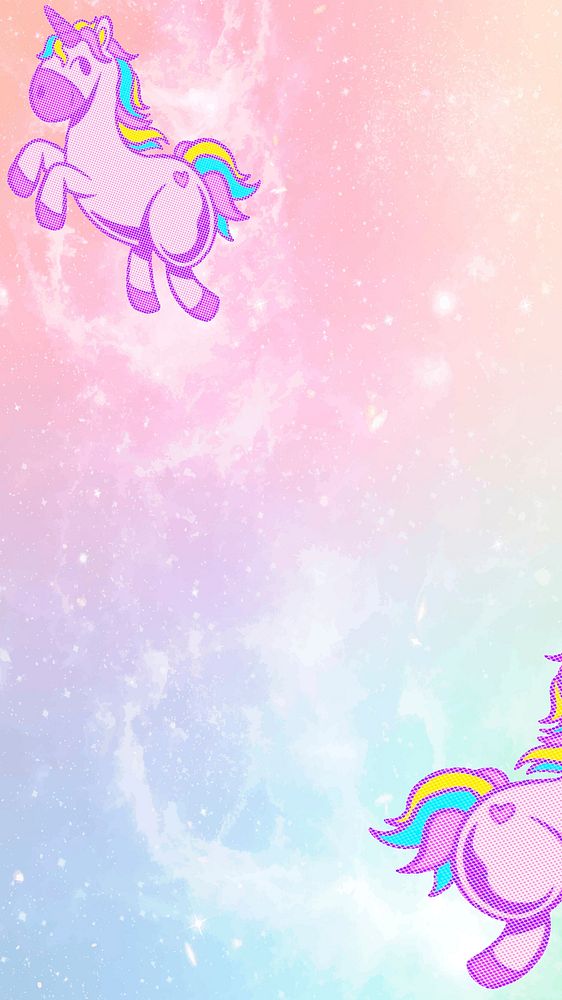 Dreamy unicorn colorful vector pastel pattern social banner
