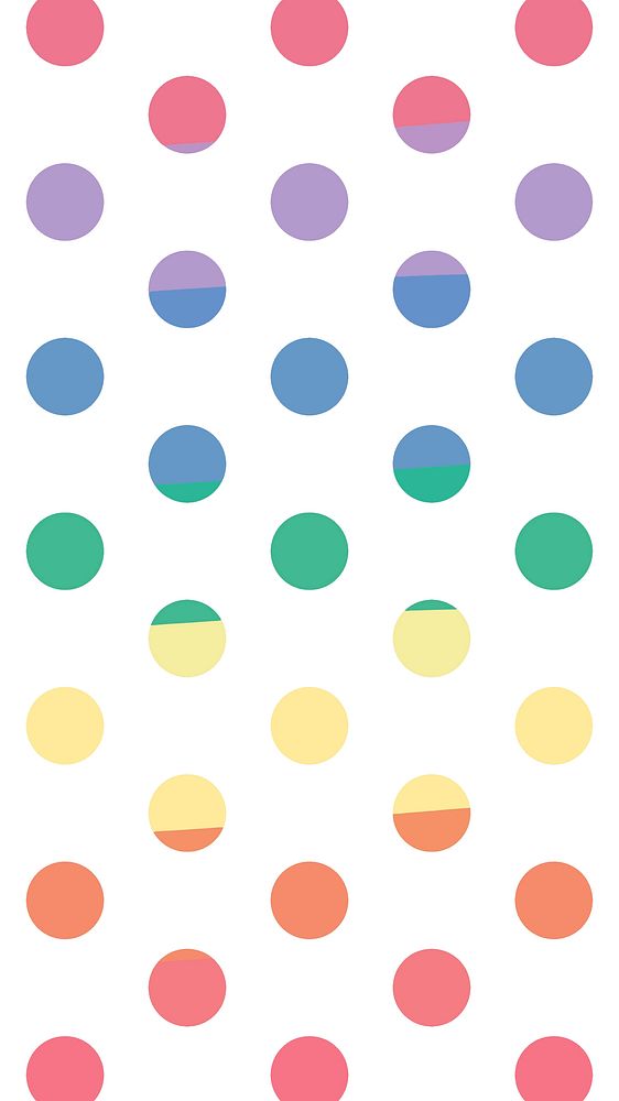 Vector polka dot colorful cute pattern for kids