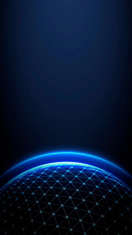 Blue globe atmosphere vector mobile wallpaper global business
