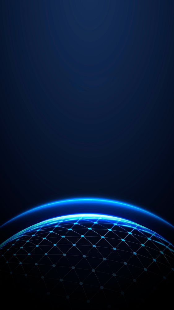 Blue globe psd mobile wallpaper glowing atmosphere global business