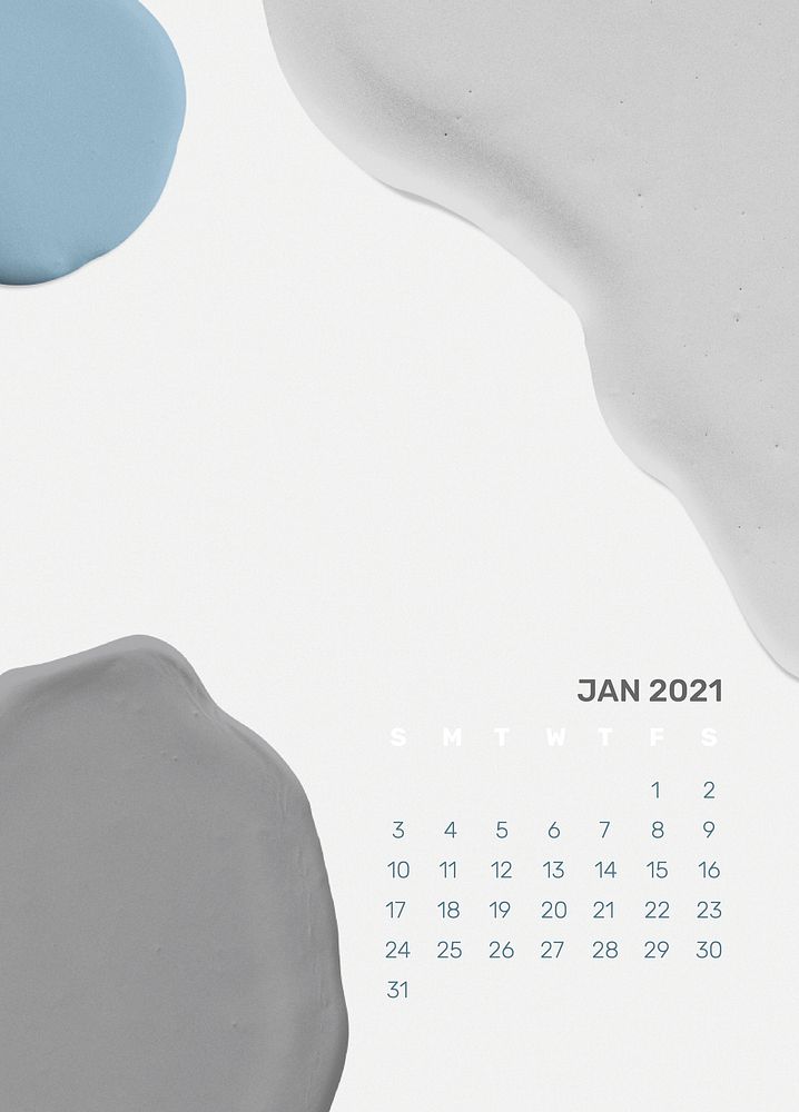 2021 calendar January printable template vector abstract background