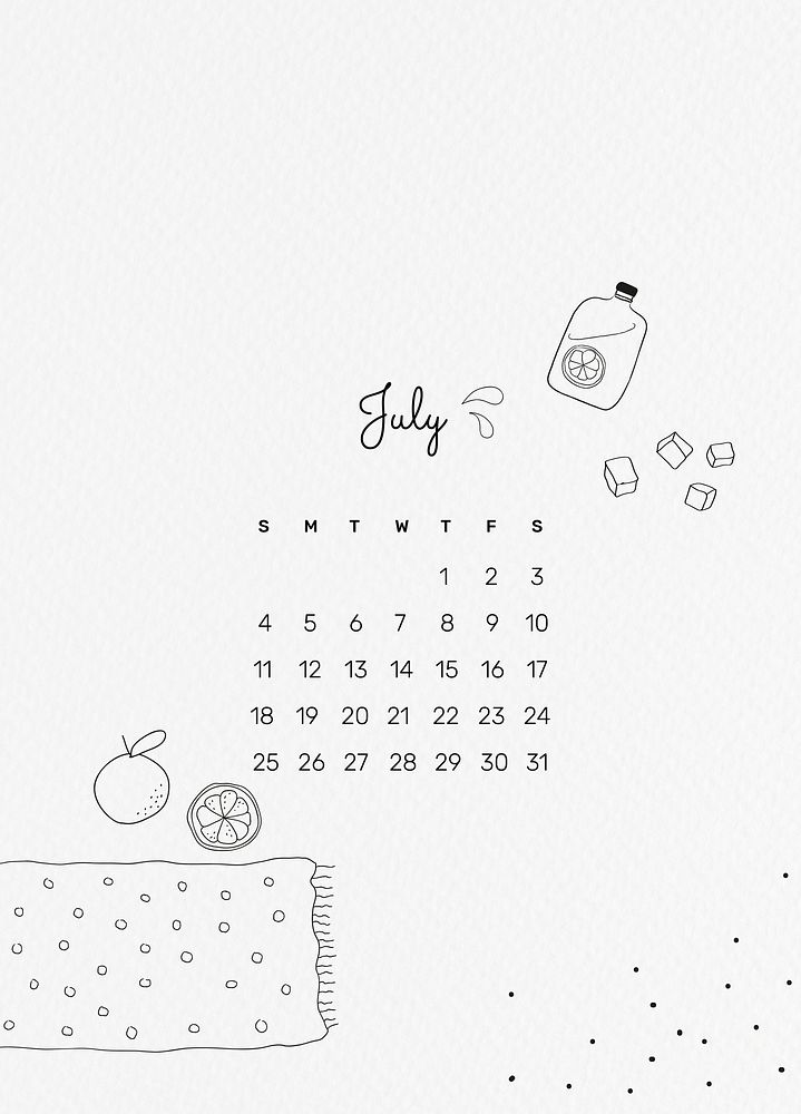 Ju2021 printable template psd month cute doodle drawing