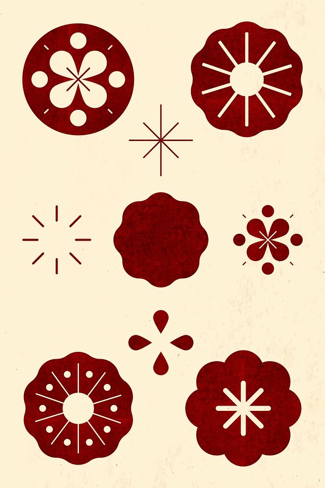 Chinese New Year fireworks vector red design elements collection